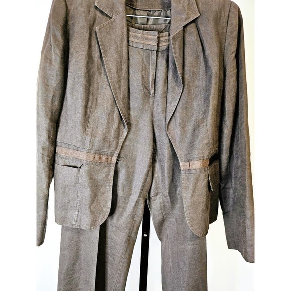 Willi Smith Women's Blazer & Pant Linen Suit - Brown - 8/10 - Picture 2 of 16